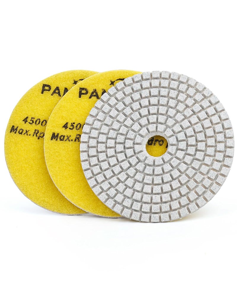 PANFREET 3 Step 4 Inch Diamond Polishing Pads,Wet/Dry Step 1 Granite Polish Pad for Granite Quartz Marble Concrete Terrazzo - Image 1
